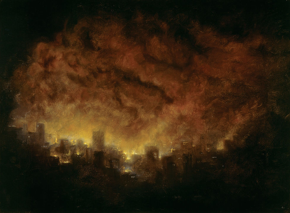 City Burning from Afar