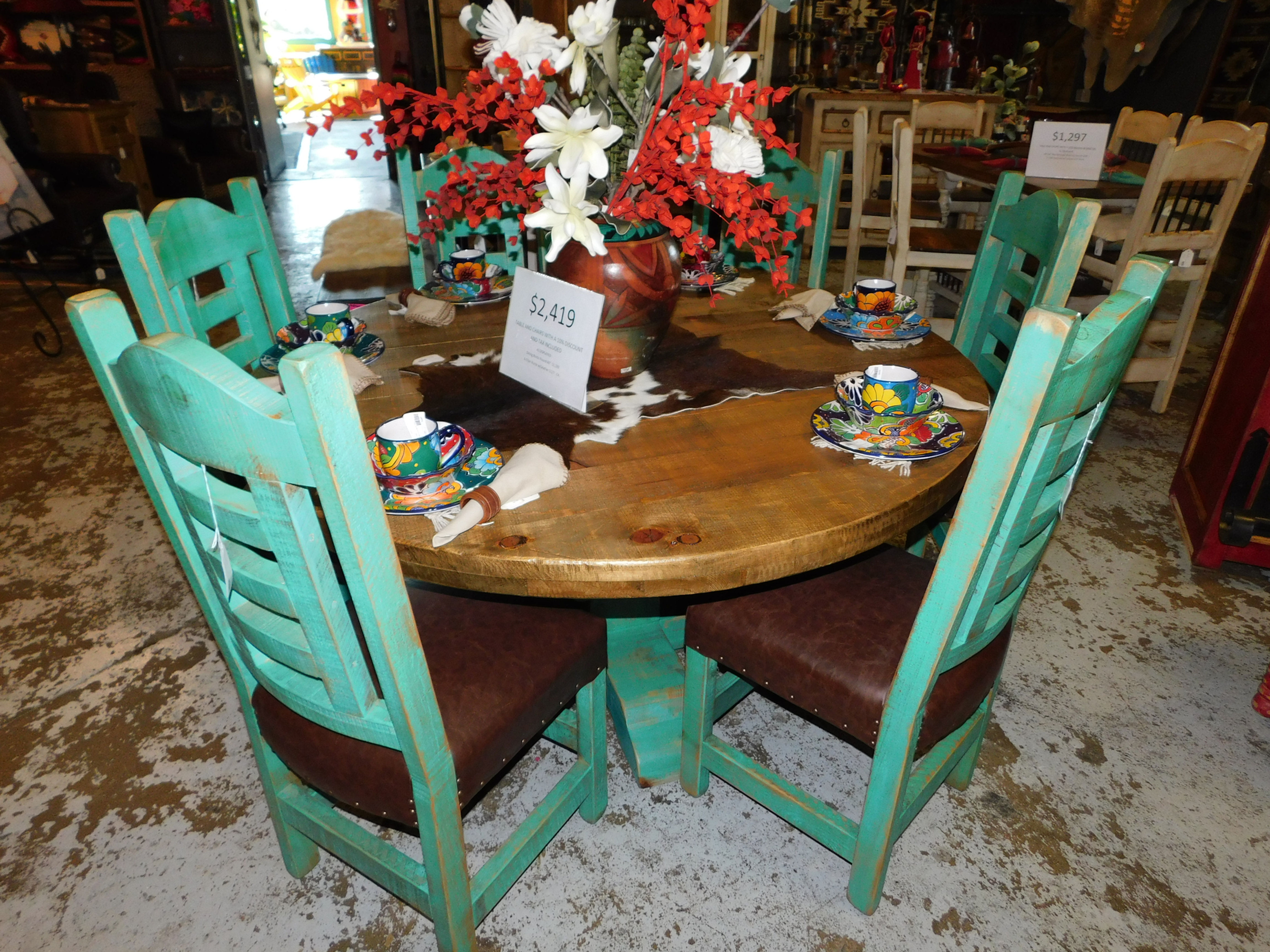 DINING TABLE ROUND RUSTIC 5'