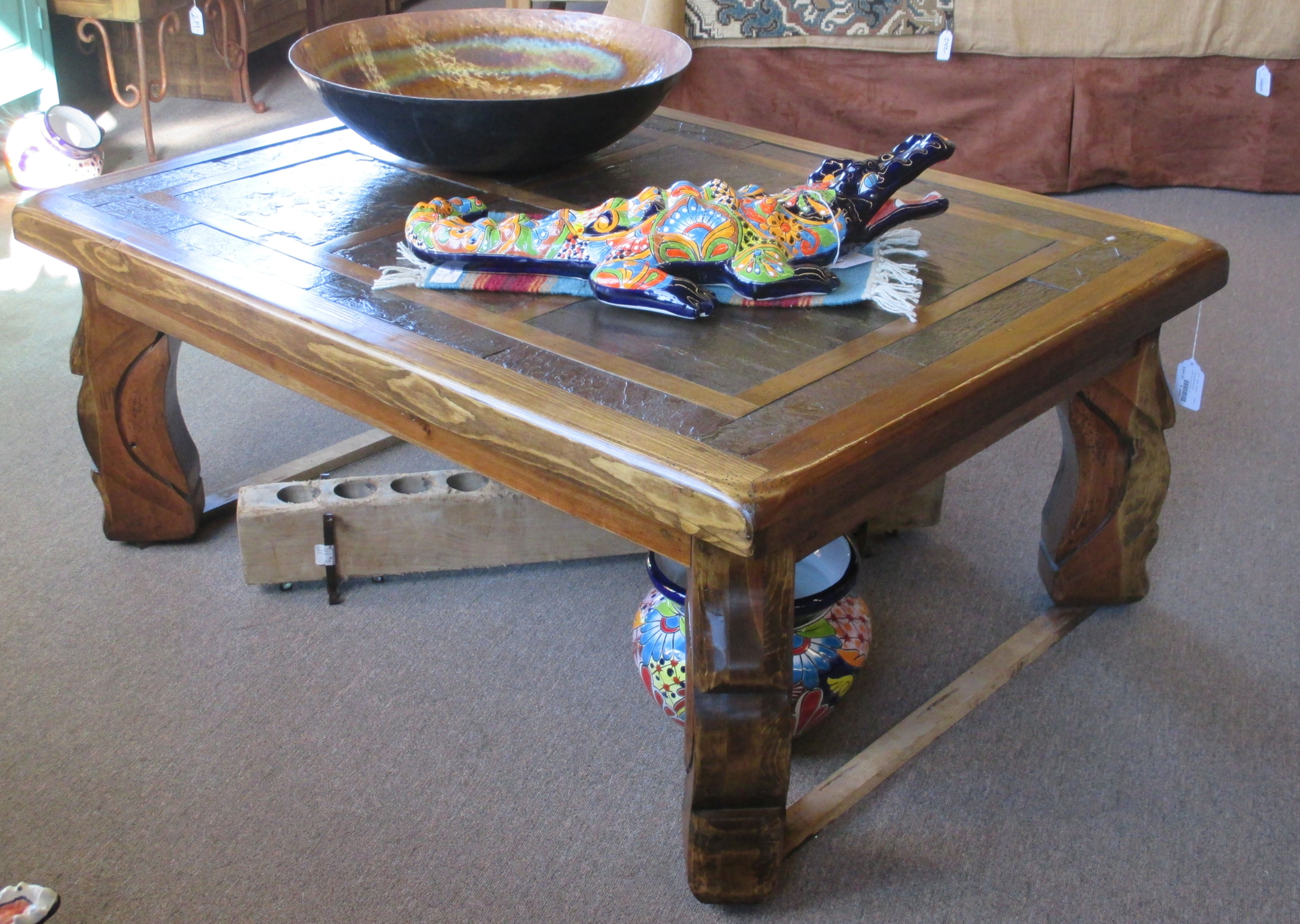 COFFEE TABLE OX YOKE 6 SLATE DARK LACQUER