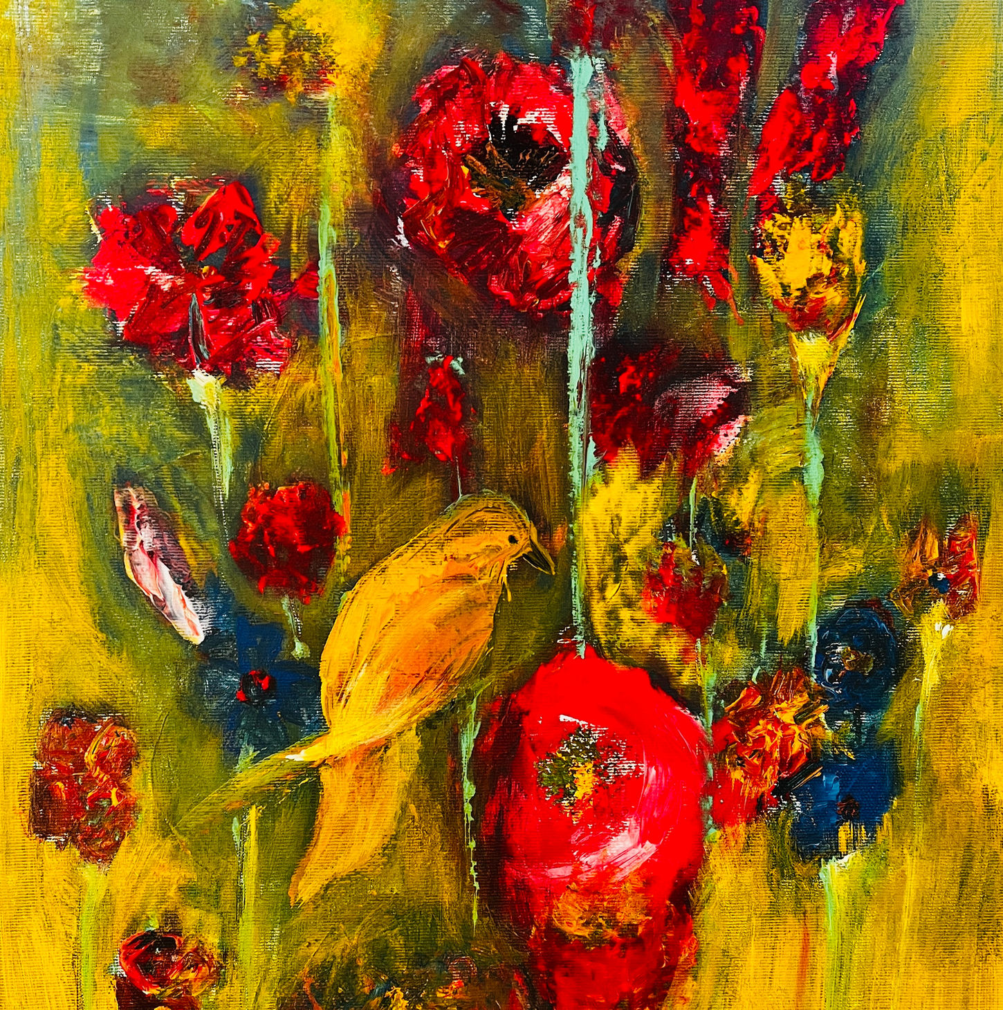 Blume auf Leinwand