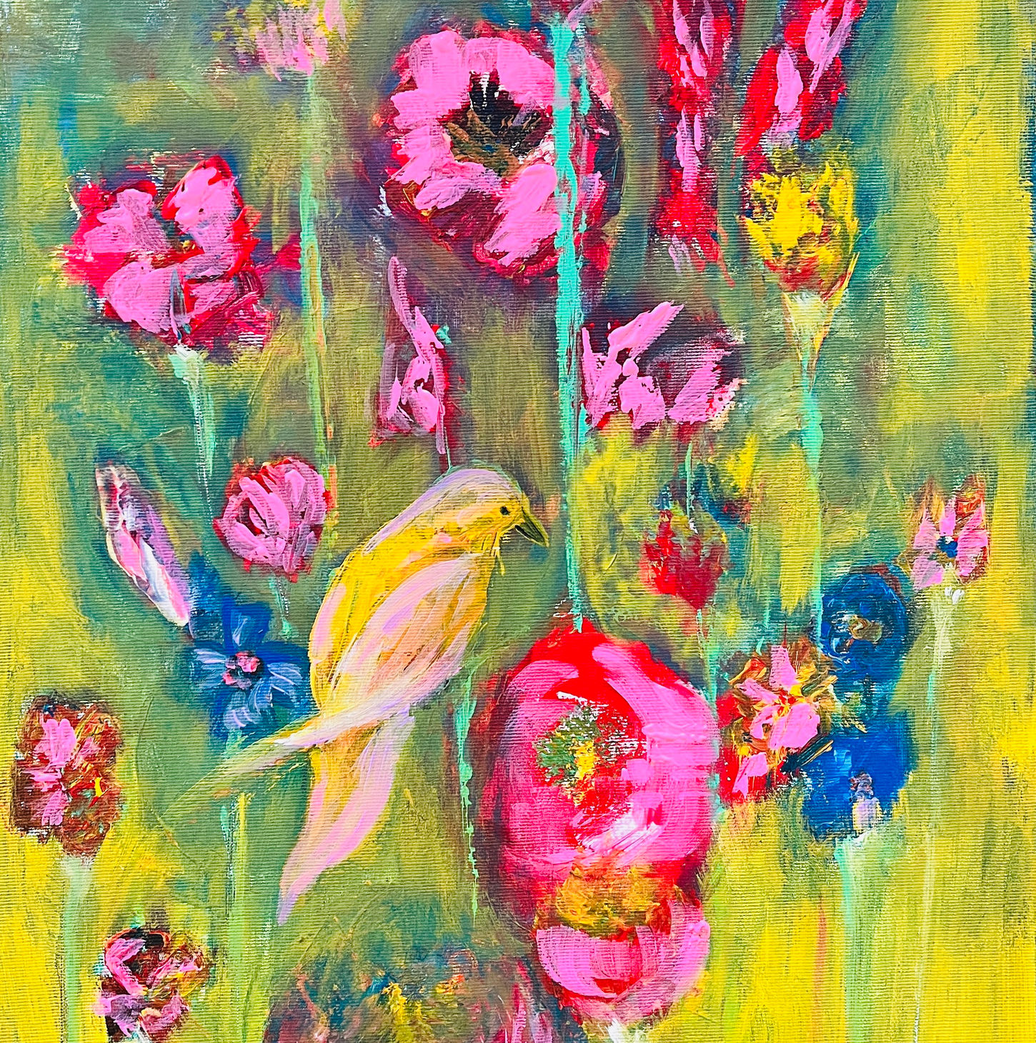 Blumen auf Acryl