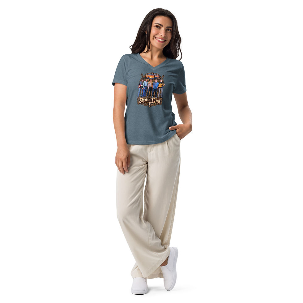 Thumbnail: Women's V-neck T-Shirt - Smalltown, Sunset 2026
