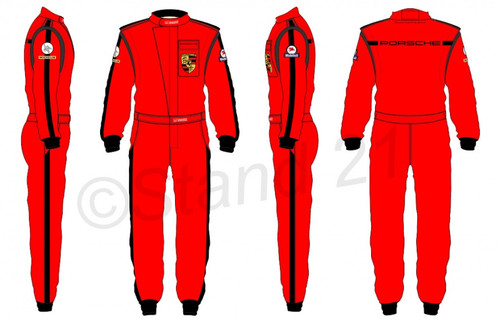 値下げ中→stand21 ポルシェ レーシングスーツ グレー/レッド ポルシェ