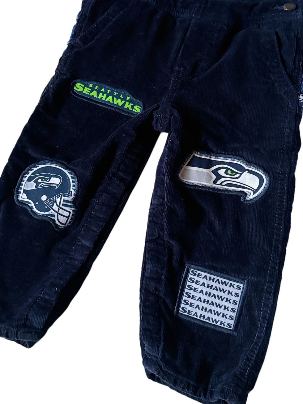 Thumbnail: Patchwork Corduroy Flannel Lined Overalls - 24 months