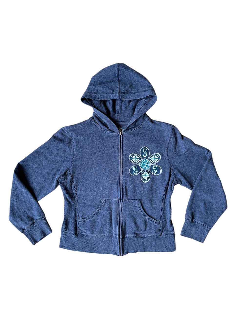 Thumbnail: Seattle Patchwork Flower Cropped Zipup - Women's Large