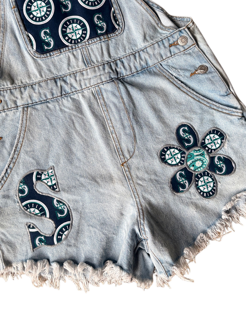 Thumbnail: Seattle Patchwork Denim Overalls - Women’s Small
