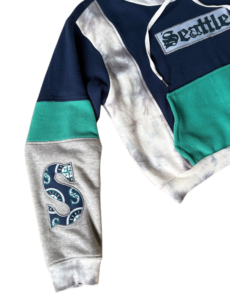 Thumbnail: Seattle Colorblock Cropped Hoodie - Women’s Medium/ Large