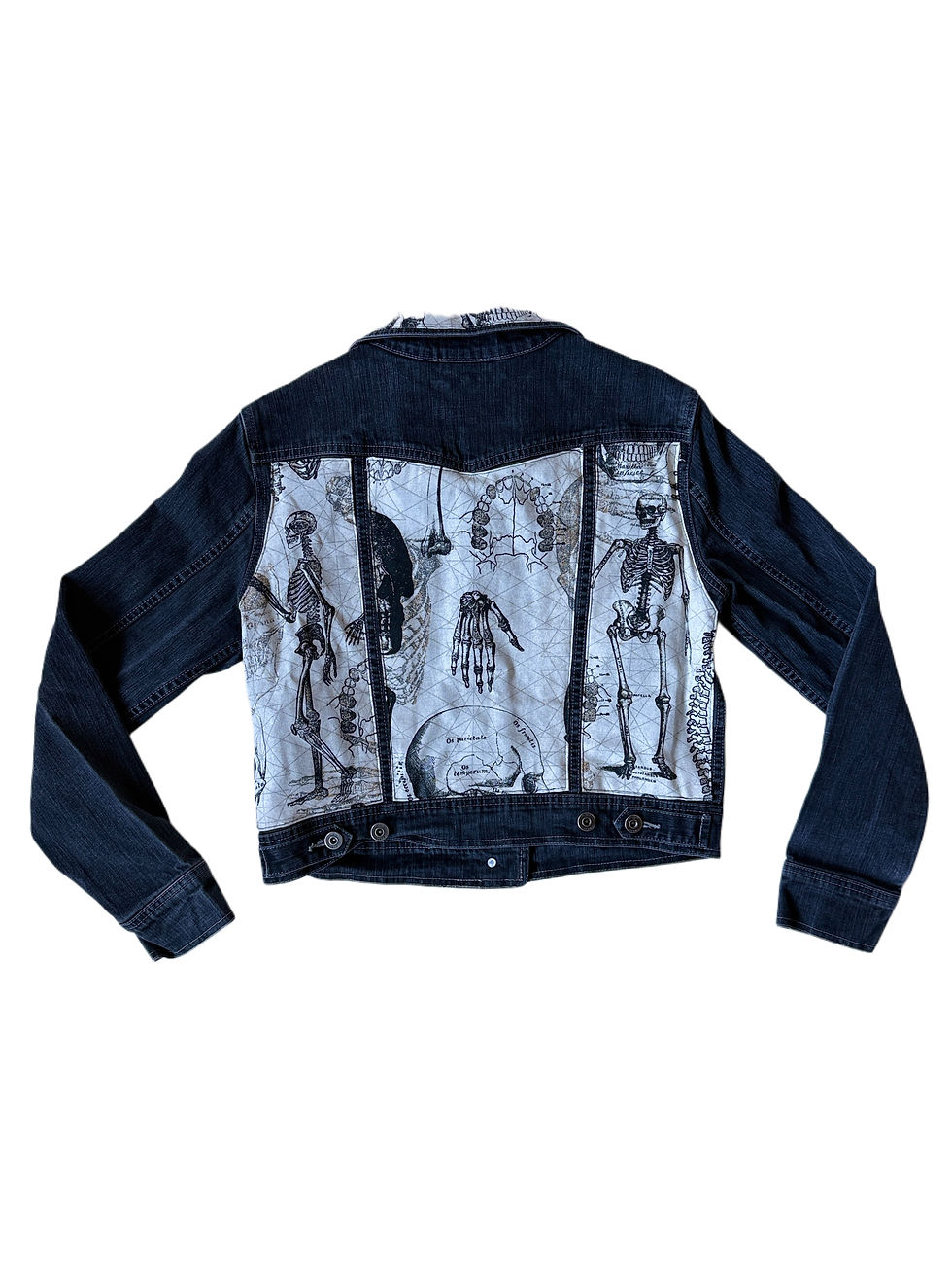 Thumbnail: Studded Skeleton Denim Jacket - Women’s Medium