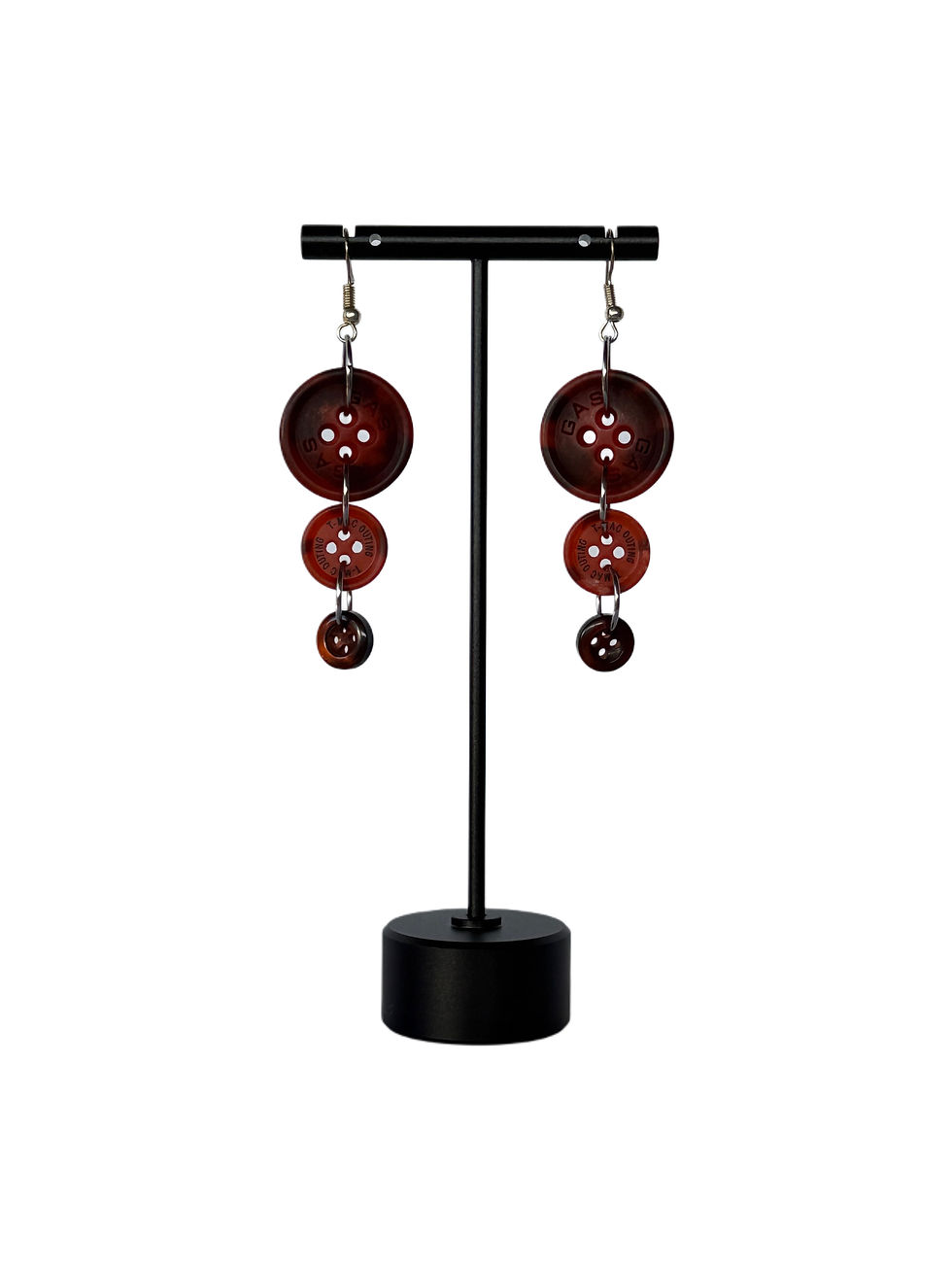 Thumbnail: Brown Button Earrings