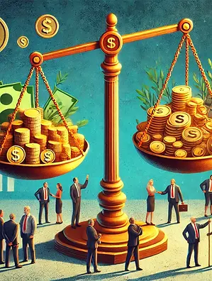 DALL·E 2024-11-11 15.44.13 - A symbolic representation of income disparity with a scale sh
