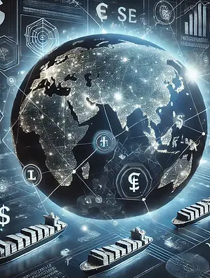 DALL·E 2024-08-24 01.11.19 - A modern depiction of global trade, featuring a digital world