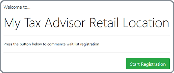 Screenshot of Self Service Kiosk waitlist registration