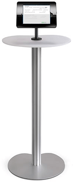 Image of Self Servic Kiosk on mounted tablet holder