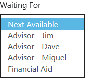 screenshot of waiting-for pull-down