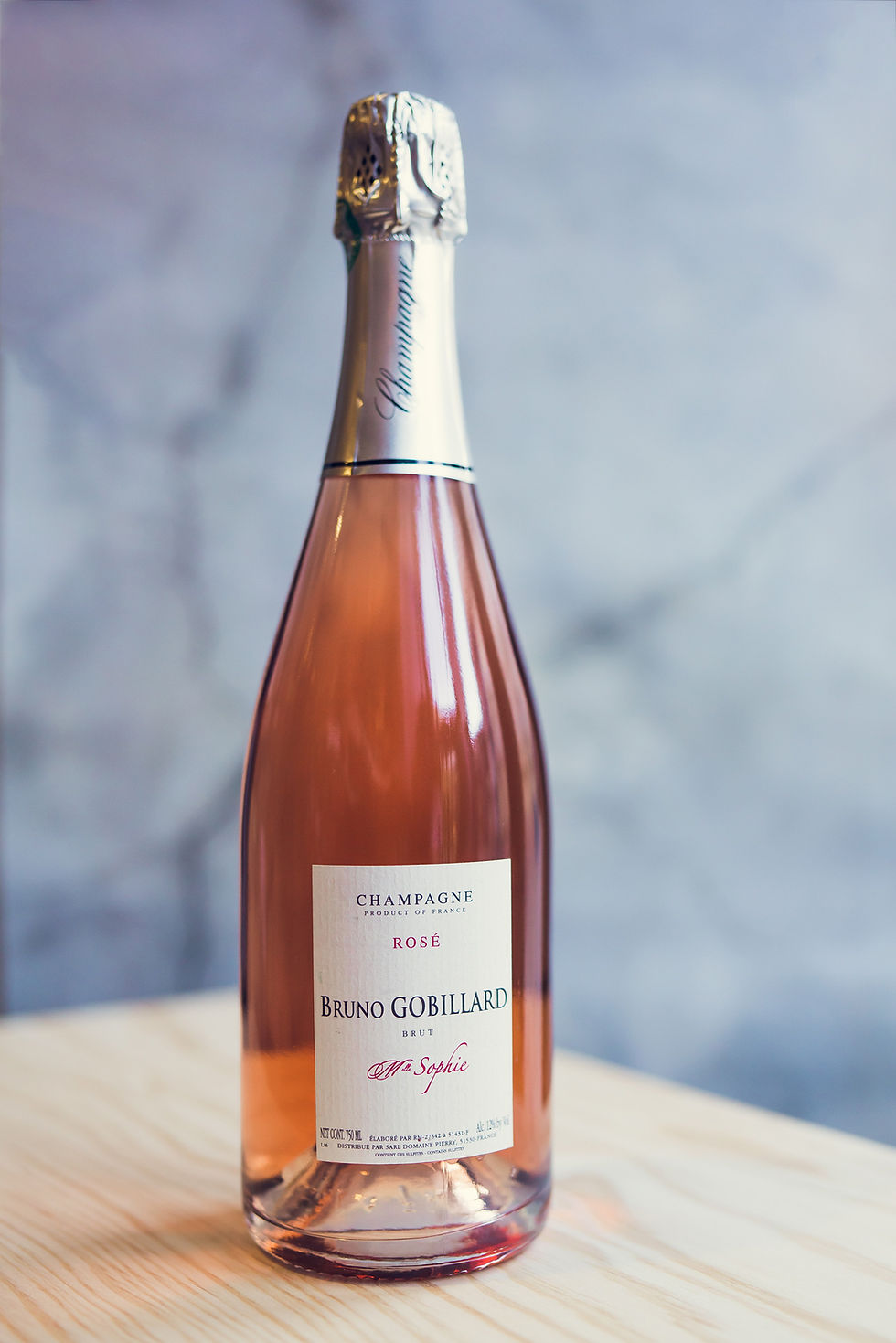Rose Mademoiselle Sophie bouteille champagne Bruno Gobillard