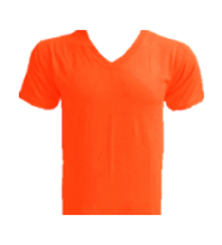 เสื้อยืดคอวีสีส้มเข้ม