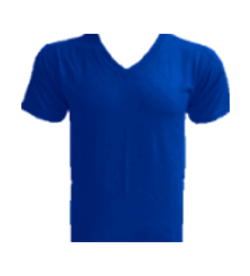 เสื้อยืดคอวีสีฟ้าทะเล