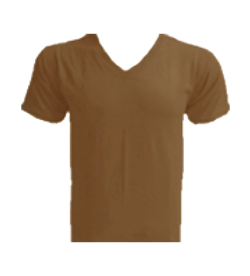 เสื้อยืดคอวีสีน้ำตาลอ่อน
