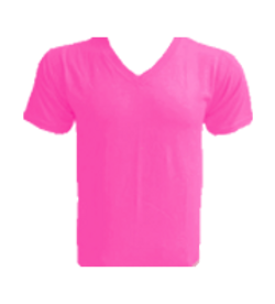 เสื้อยืดคอวีสีชมพู