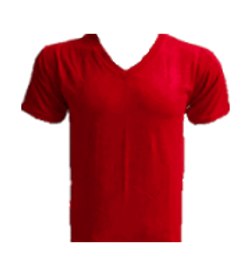 เสื้อยืดคอวีสีแดง