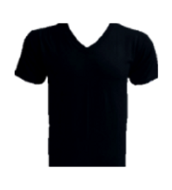 เสื้อยืดคอวีสีดำ