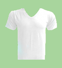 เสื้อยืดคอวีสีขาว
