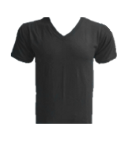 เสื้อยืดคอวีสีเทา