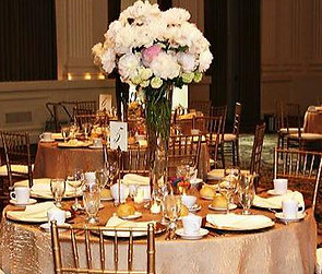 decorated table at reception