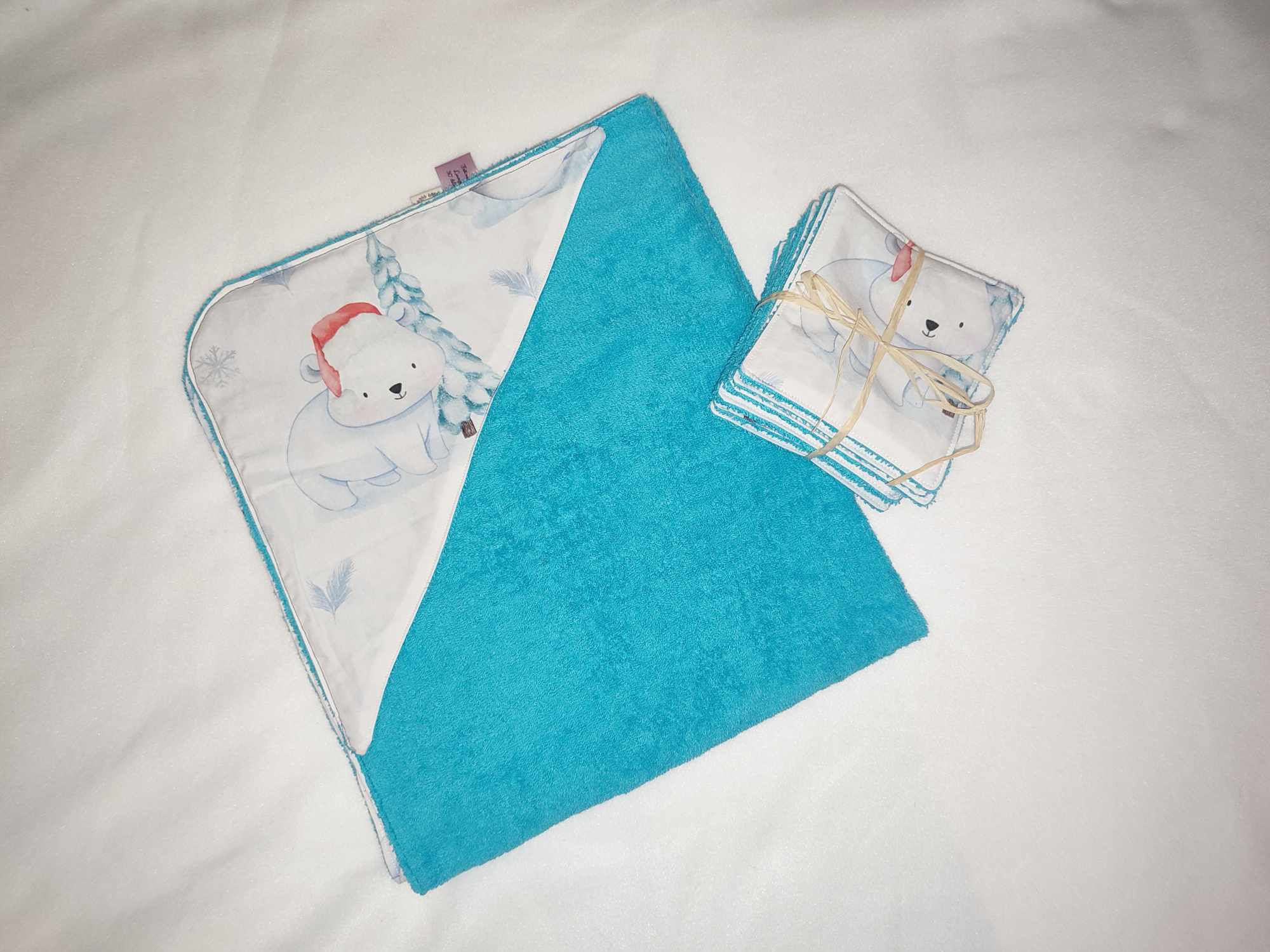 Cape de bain et lingettes Ours polaire