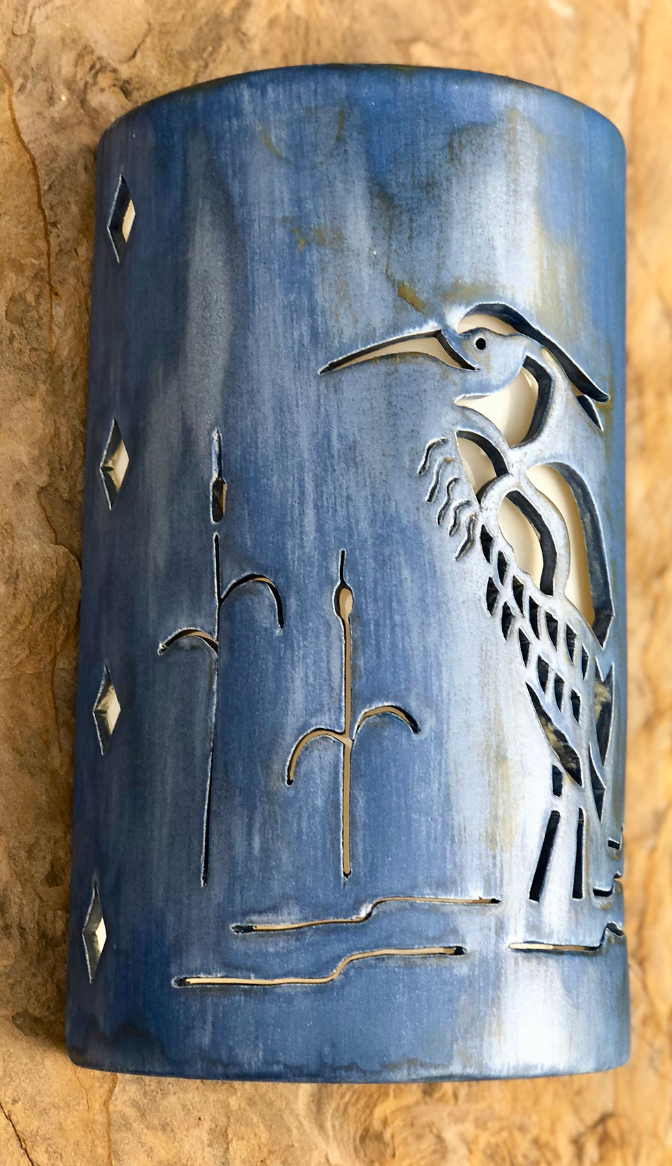 Thumbnail: Blue Heron Wall Sconce for Interior or Exterior Coastal Lighting