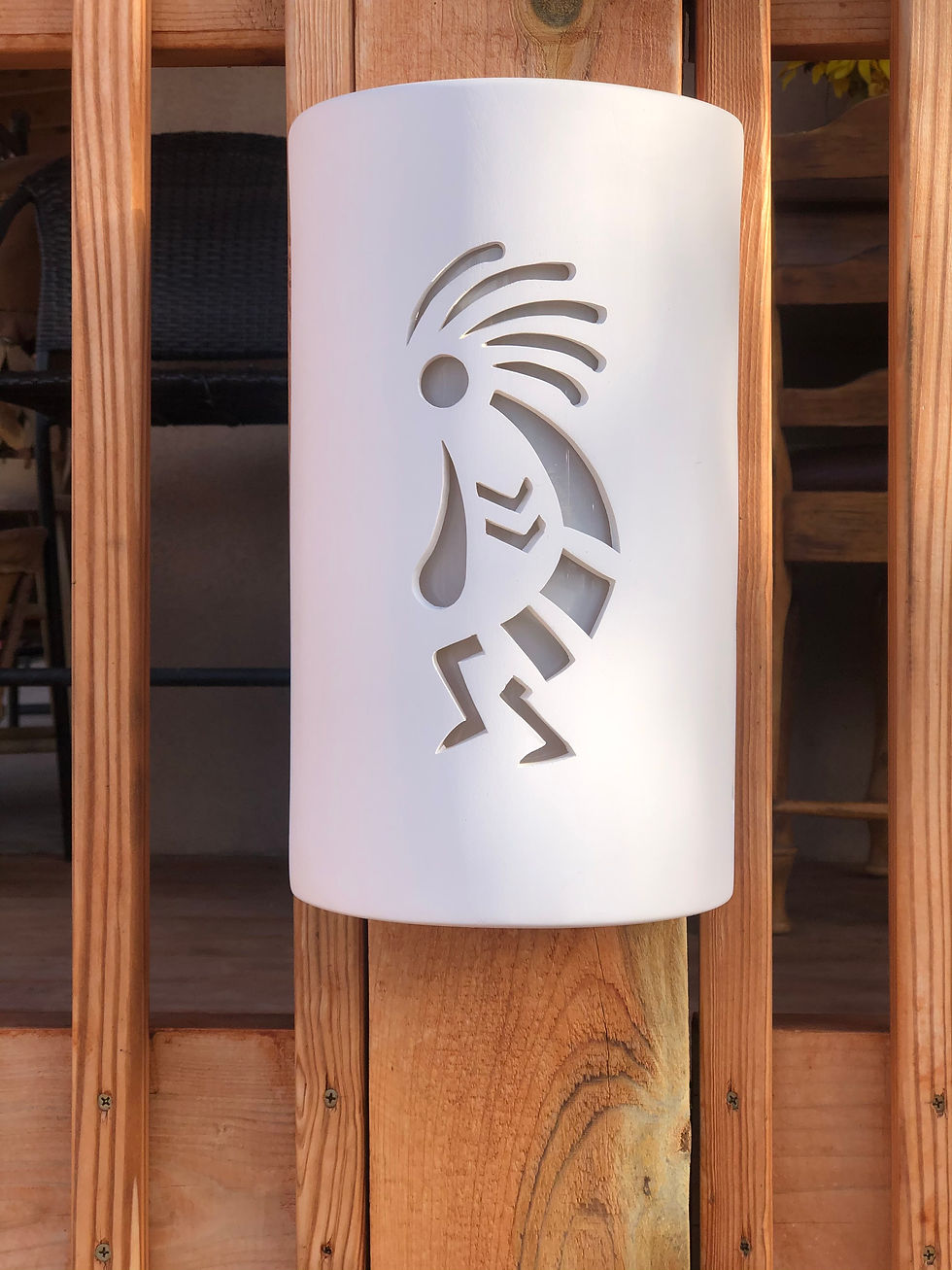 Thumbnail: Southwestern Kokopelli Outdoor Ceramic Wall Sconce - Exterior Rustic Dark Sky