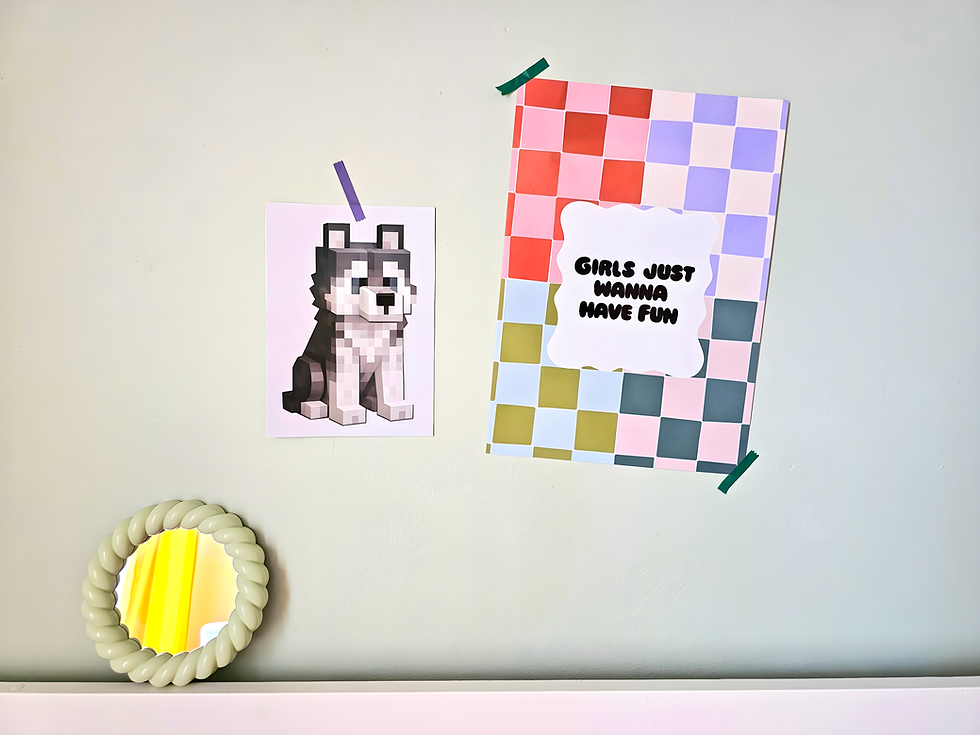 vrolijke meisjeskamer kinderkamer Minecraft Smiley details