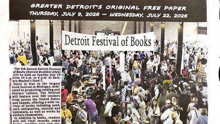 The Downtown Monitor Newspaper front page: Detroit Festival of Books