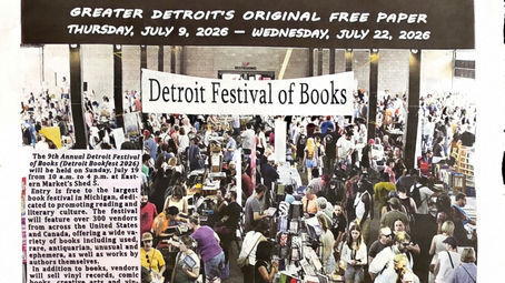 The Downtown Monitor Newspaper front page: Detroit Festival of Books