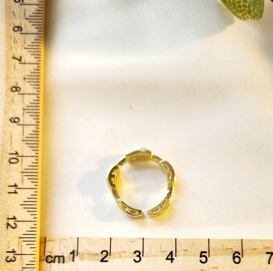 Thumbnail: SPARKLE SHELL H-LINK RING - Gold Tone