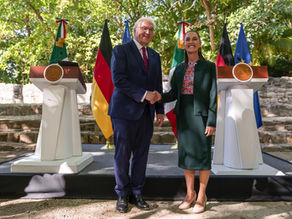 Sheinbaum y presidente alemán dialogan sobre inversión y pymes en la 89 Convención Bancaria