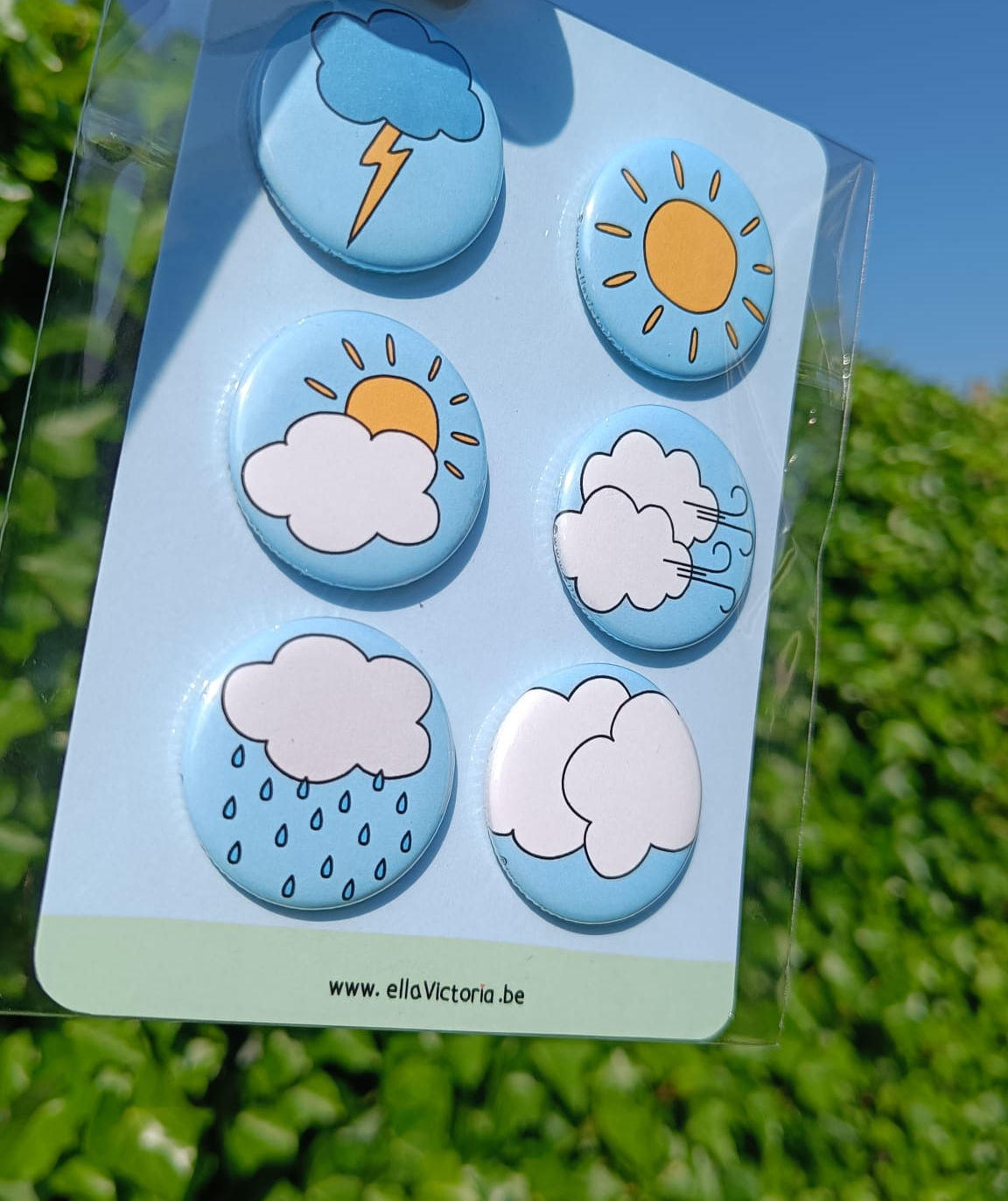 Het weer - set van 6 magneten