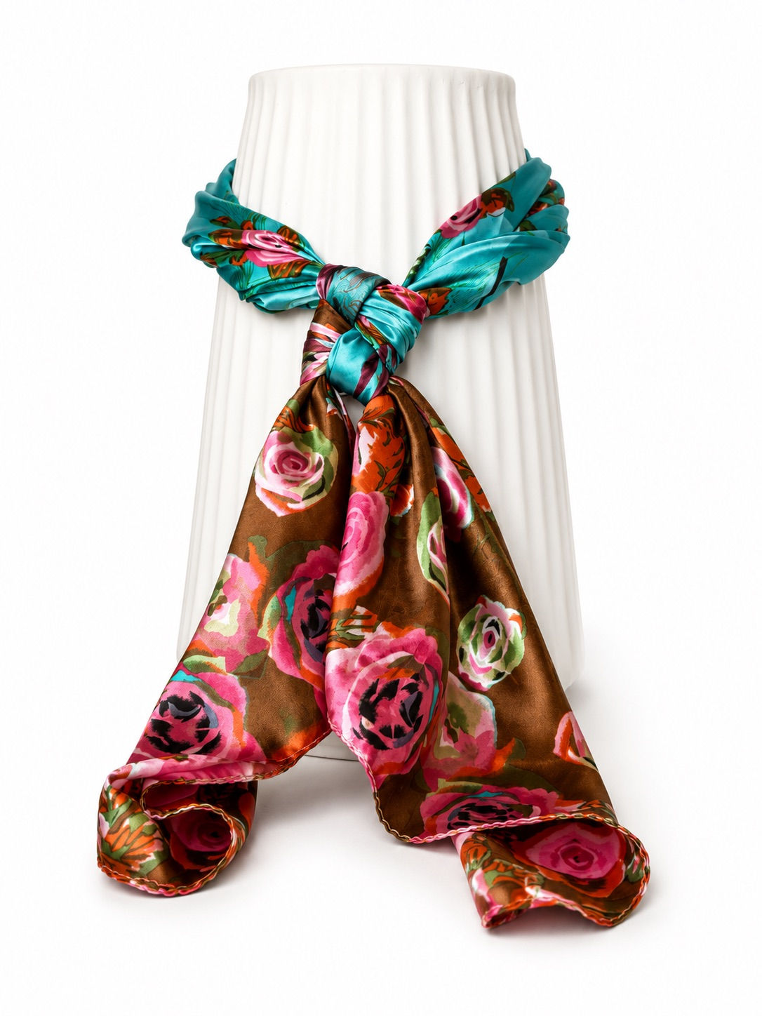 Pink and Blue Roses Wild Rag