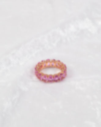 Pink Sapphire Eternity Band