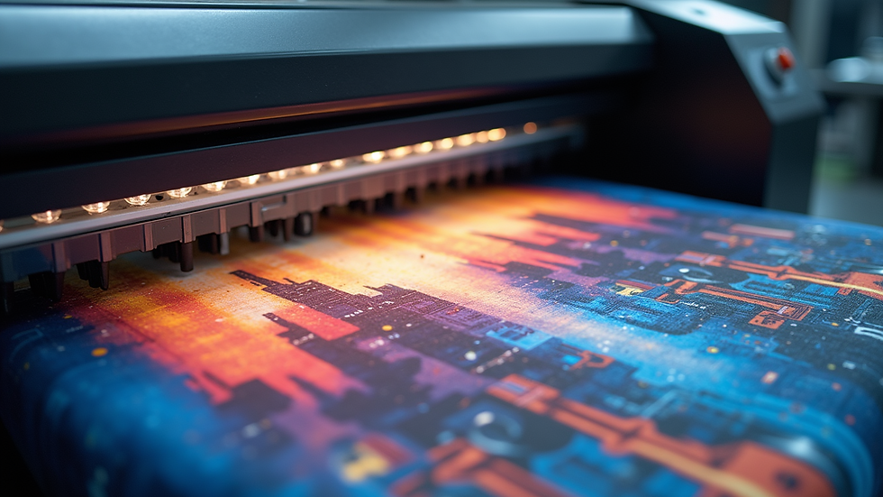 High angle view of heat press machine with sublimation printed fabric