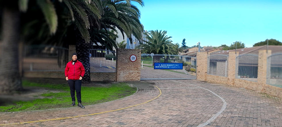 High angle view of security patrol vehicle on commercial property