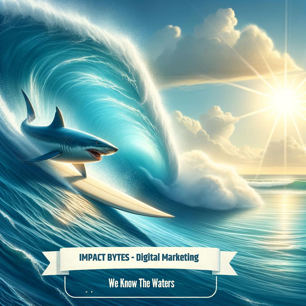 a surfing shark depicting AI Shark digital marketing