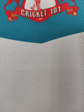 Birdseye fabric white and teal