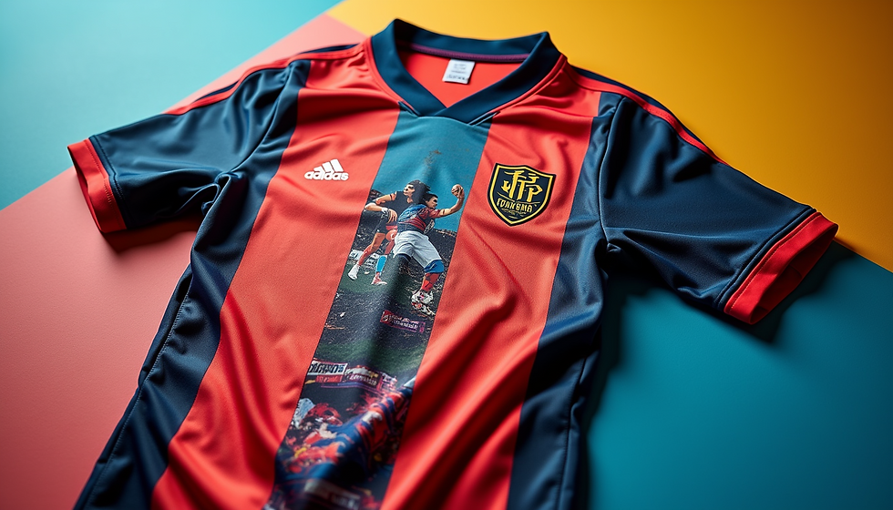 High angle view of measuring tape on a rugby jersey