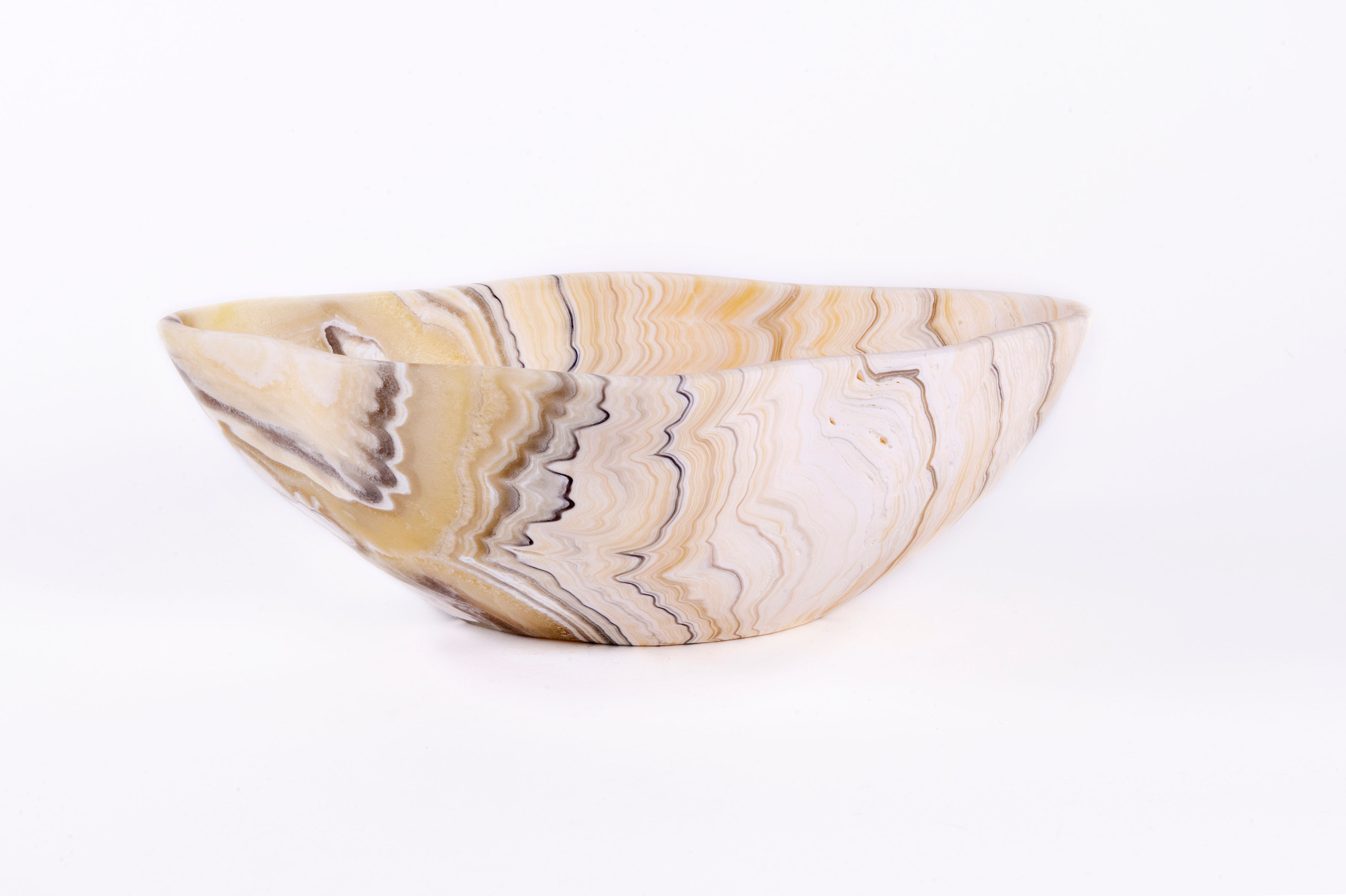 Yellow, White and Grey Onyx Bowl