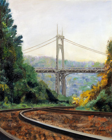 st johns bridge oil painting christopher b mooney