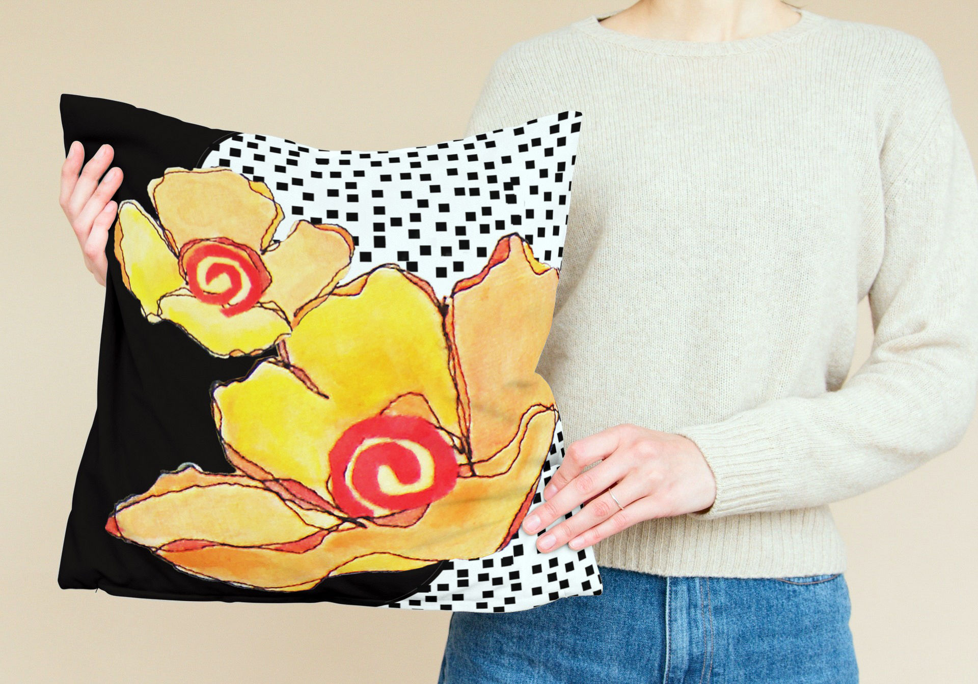 16" Throw Pillows - Poppies by Sandy Moore