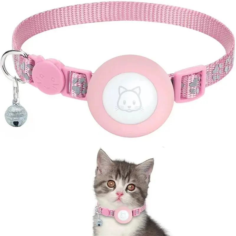 Miniatura: Coleira para Gatos Compatível com Apple Airtag com Sino e Fivela de Segurança 
