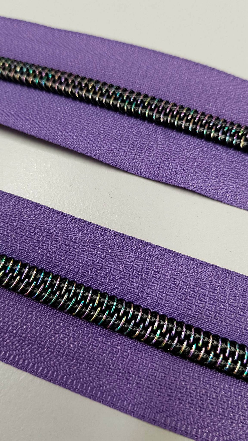 Thumbnail: Zipper Tape Purple with dark Rainbow Coil Teeth - #5