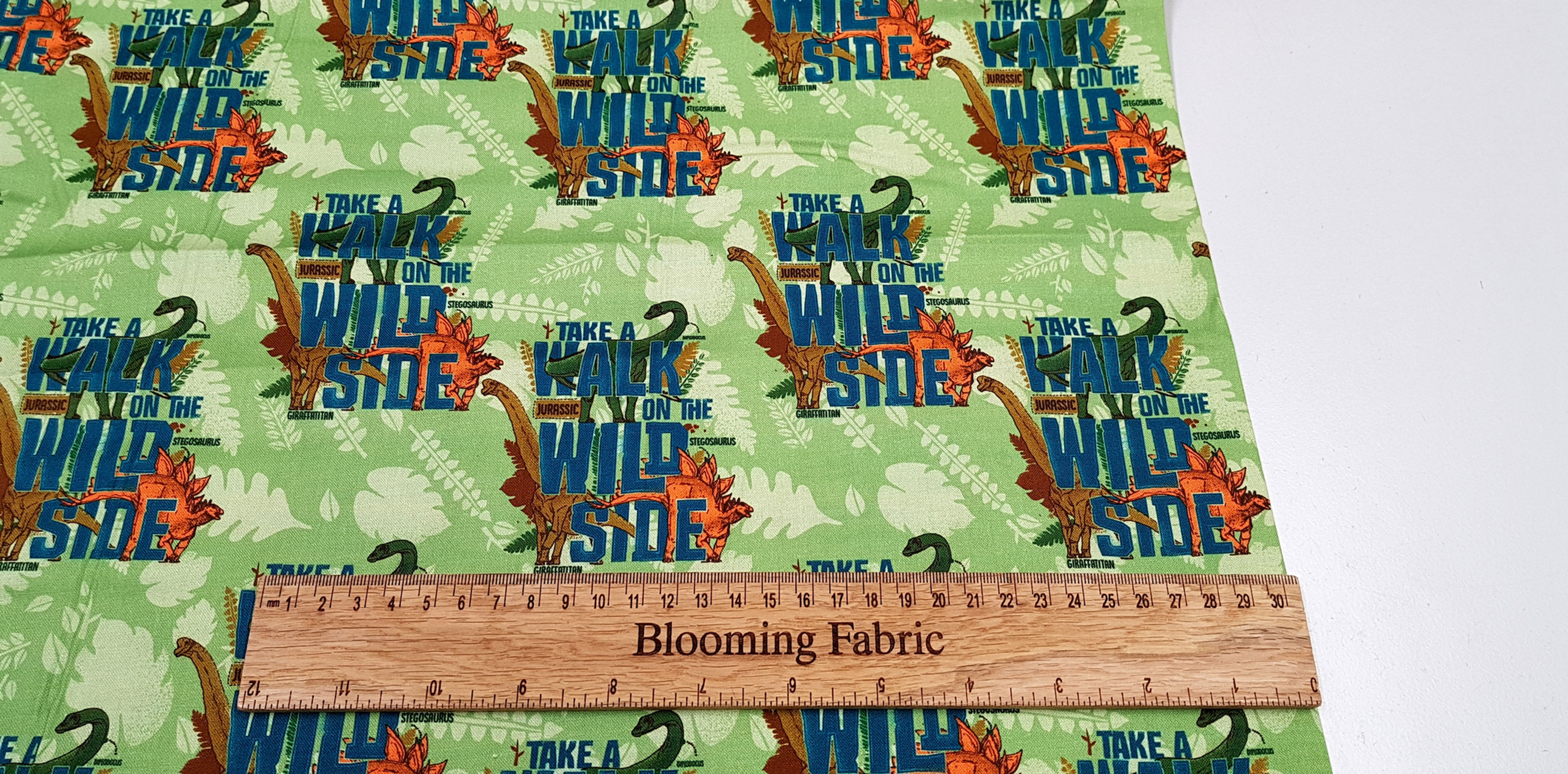 Take a walk on the wild side, Jurassic Dinosaur fabric 100% Cotton Woven